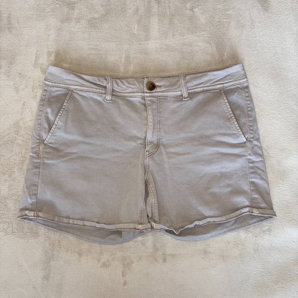 American Eagle Midi Shorts; Tan/Khaki